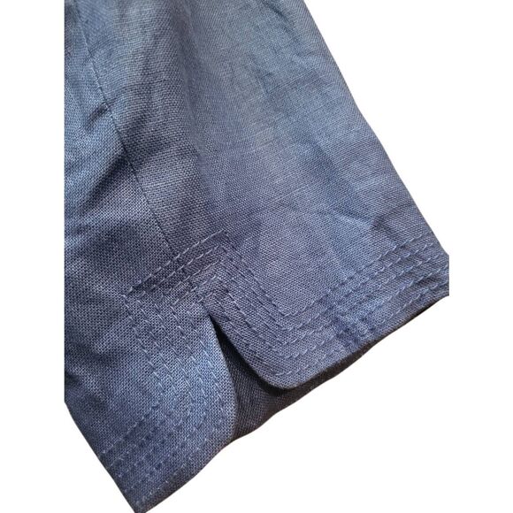 Talbots Blazer Jacket Women's 18 Blue Linen Collarless Open Bright - Picture 2 of 5